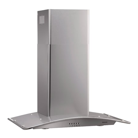 Broan-Nutone 36-in. Arched Canopy Chimney Wall Mount Range Hood with 450 CFM Air Flow, Halogen Lighting B5736SS